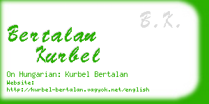 bertalan kurbel business card